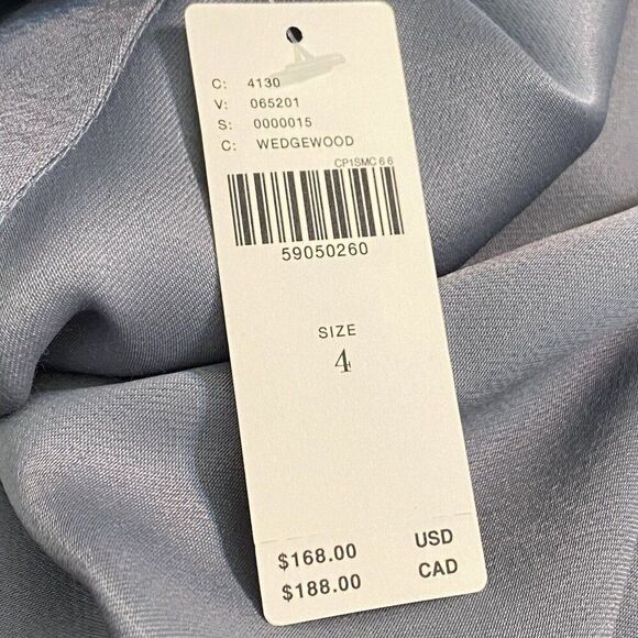 NEW Anthropologie "Madeleine Midi Dress Wedgewood High Neck Layered Sleeves sz 4 - Picture 11 of 13